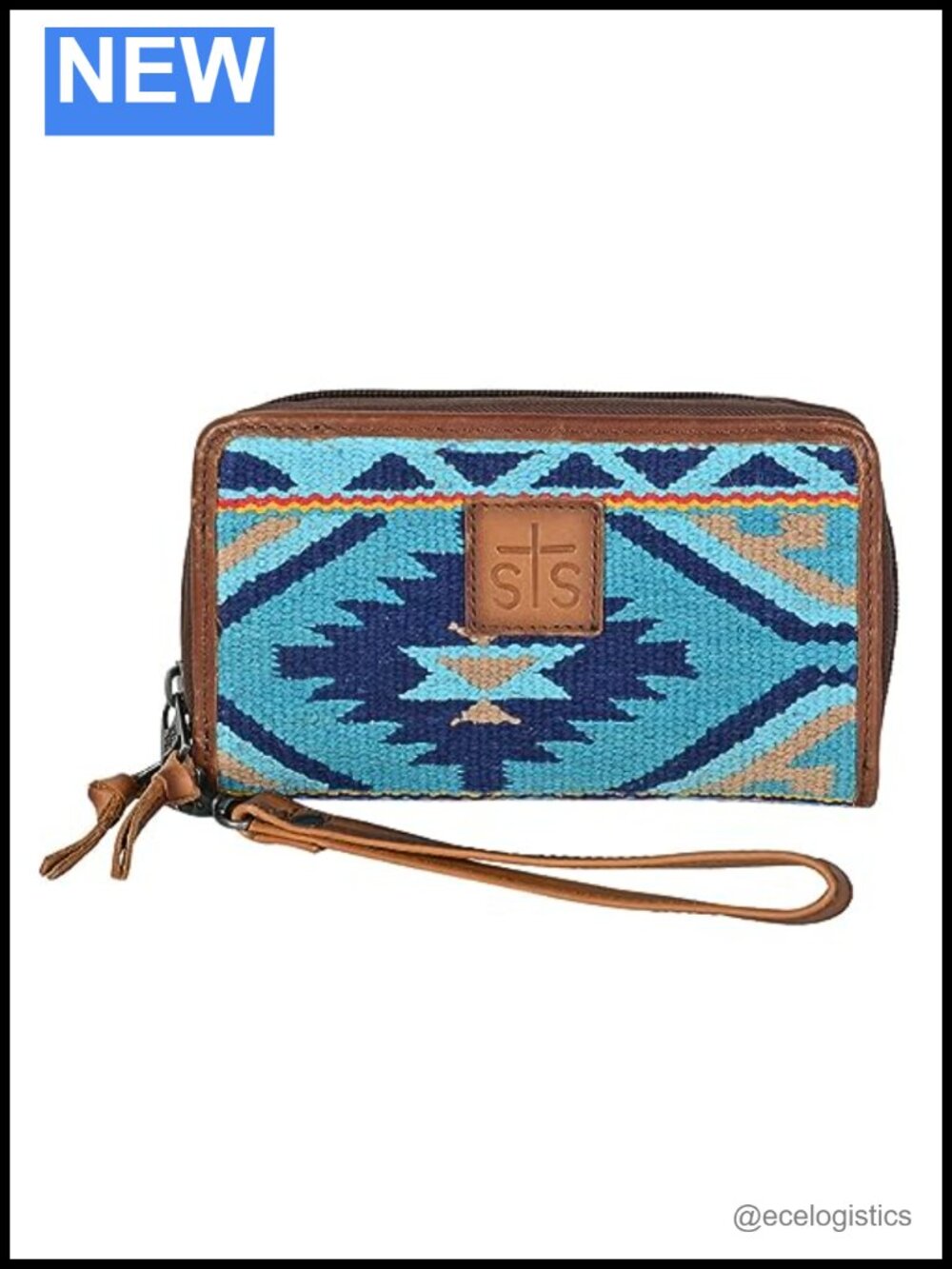 Genuine Full Grain Leather Organizer Wristlet with Removable Strap, 32 Card